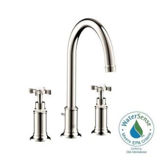 Hansgrohe Axor Montreux 8 in. Widespread 2 Handle Bathroom Faucet in Polished Nickel 16513831
