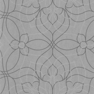 56 sq. ft. Charlotte Grey Modern Floral Wallpaper 301 66916