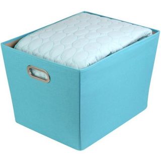 Honey Can Do Large Decorative Storage Bin with Handles, Sky Blue