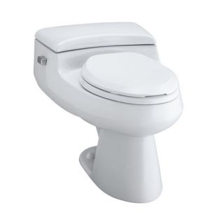 Kohler K 3597 San Raphael Vitreous China 1 0 GPF Pressure Flush Comfort Height Elongated One Piece Toilet with Seat and Cover without Supply Line
