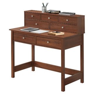 Techni Mobili Elegant Desk with Storage   Oak