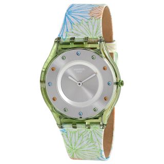 Swatch Pique nique Silver Dial Patterned Silicone Ladies Watch Item No