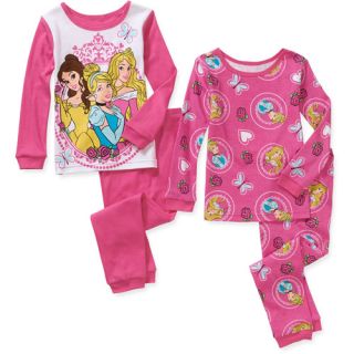 Baby Toddler Girl Character Cotton Pajamas, 2  Sets