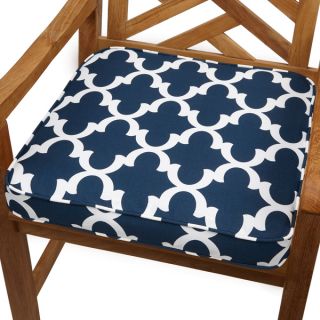 Scalloped Navy 19 inch Indoor/ Outdoor Corded Chair Cushion   15770517