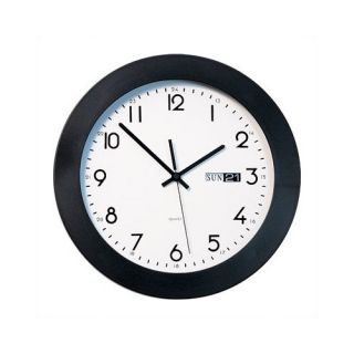 Peter Pepper Round Calendar Wall Clock 11 Diameter with Black Plastic