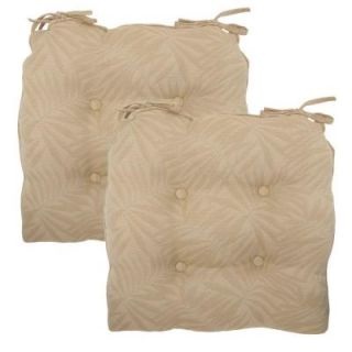 Hampton Bay Roux Palm Rapid Dry Deluxe Tufted Outdoor Seat Cushion (2 Pack) 7358 02003400