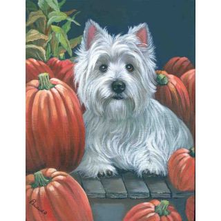 Precious Pet Paintings 1.5 ft x 1.04 ft West Highland Terrier Fall Flag