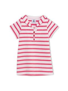 Petit Bateau Baby Girls Breton Stripe Dress Pink