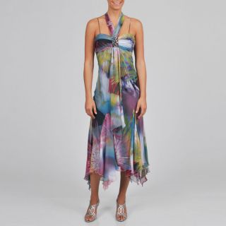 Fashions Womens Tropical Printed Halter Dress  