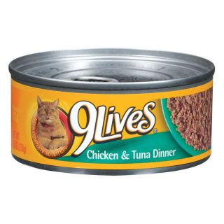 Del Monte Foods   Pet Food 5.5 oz. Chicken & Tuna Dinner 9Lives Canned