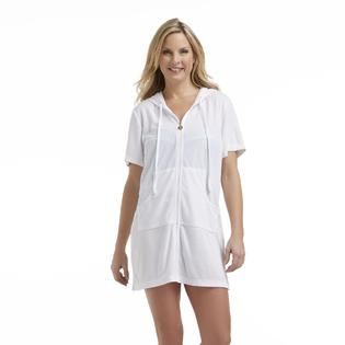 Jaclyn Smith Womens Hooded Swim Cover Up   Clothing, Shoes & Jewelry