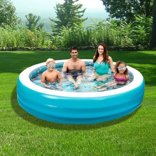 Blue Wave 3D Inflatable Round Family Pool   Swimming Pools & Supplies
