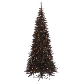 Vickerman 7.5 Black Slim Fir Artificial Christmas Tree with 500 Mini