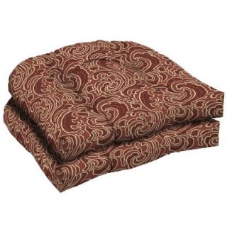 Hampton Bay Bargello Paisley Tufted Outdoor Seat Pad (2 Pack) JE02398B D9D2