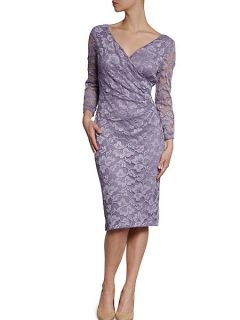Gina Bacconi Stretch lace with sequins dress Lavender