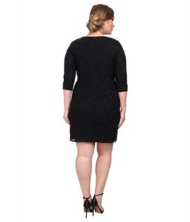 Adrianna Papell Plus Size Lace Origami Neckline Dress
