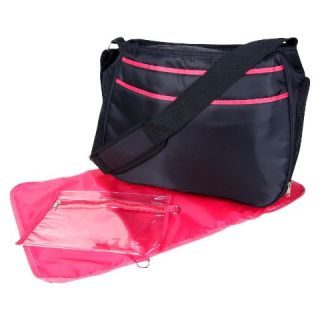 Trend Lab Hobo Diaper Bag   Black & Fuschia