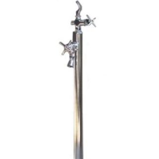 Outdoor Shower Company FSFSDF 054 CHV PB Free Standing Cold Water Foot Shower with Stainless Steel Drinking Fountain Bubbler