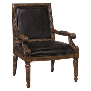 Stein World Brown Leather Accent Chair   Accent Chairs