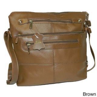 Continental Black Leather Large Crossbody Handbag with Adjustable
