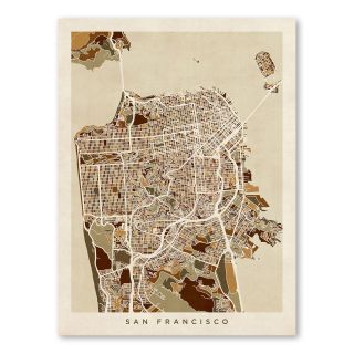 San Francisco City Street Map Wall Mural by Americanflat