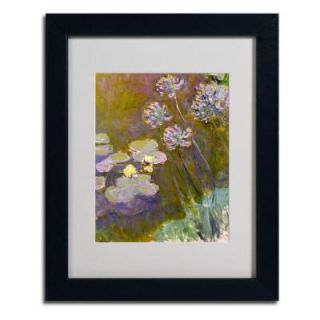 Trademark Fine Art 11 in. x 14 in. Waterlilies and Agapanthus Matted Black Framed Wall Art BL01187 B1114MF