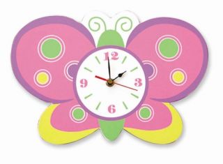 Trend Lab Butterfly Wall Clock   13 Inches Wide   Nursery Decor
