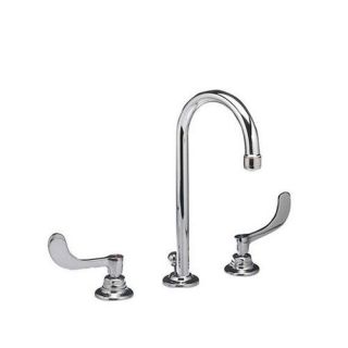 American Standard 6530.175.002 Monterrey 0 5 GPM Double Wrist Blade Handle Widespread Gooseneck Bathroom Faucet in Polished Chrome