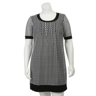 Connected Apparel Womens Plus Size Flame Stitch Knit Dress   12623207