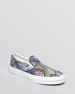 Vans Unisex Flat Sneakers   Classic Patterned Canvas Slip On